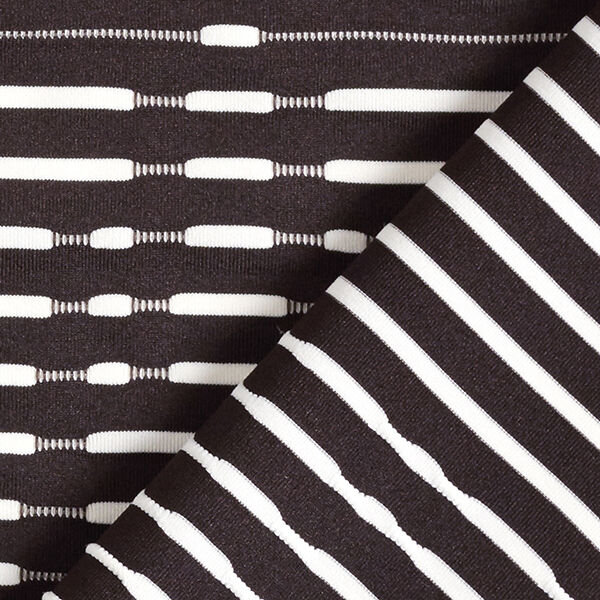 Lichte breistof opstaande strepen – zwart/wit,  image number 4