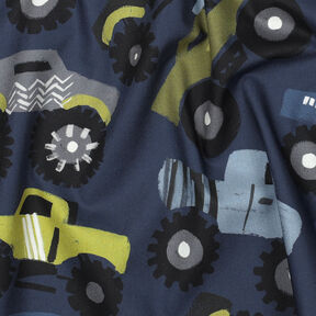 Katoenpopeline Monstertrucks | Poppy Fabrics – marineblauw, 