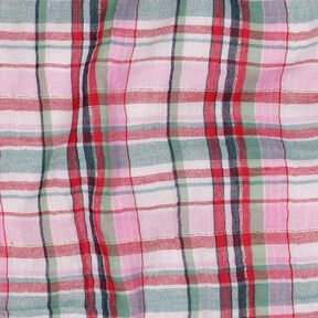 Mousseline/dubbel gehaakte stoffen Lurex Ruit | Poppy Fabrics – roos/goud metallic, 