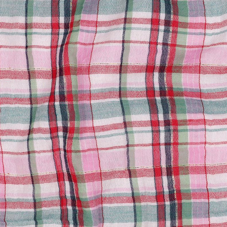 Mousseline/dubbel gehaakte stoffen Lurex Ruit | Poppy Fabrics – roos/goud metallic,  image number 2