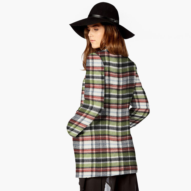Jasstof dubbelzijdige tartan ruit – grijs/karmijnrood, image number 8