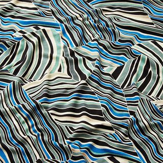 Viscosejersey abstracte bladeren – lichtbeige/groen, 