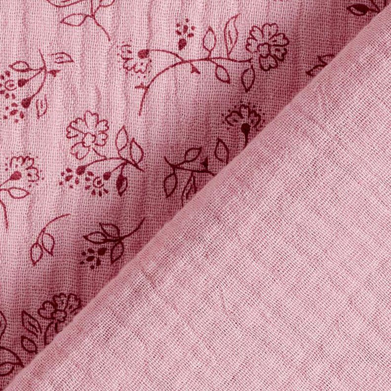 Mousseline/dubbel gehaakte stoffen Kleine bloemenranken – roze,  image number 4