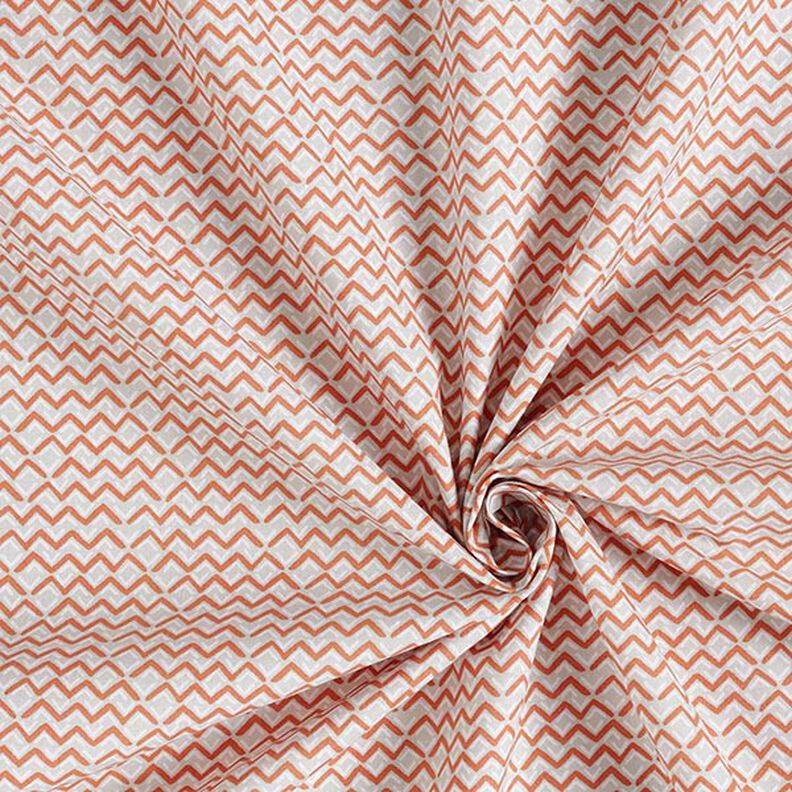 Katoenen stof Cretonne Etnische zigzag – terracotta,  image number 3