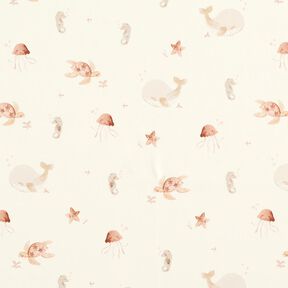 Regenjasstof delicate onderwaterwereld Digitaal printen – creme, 