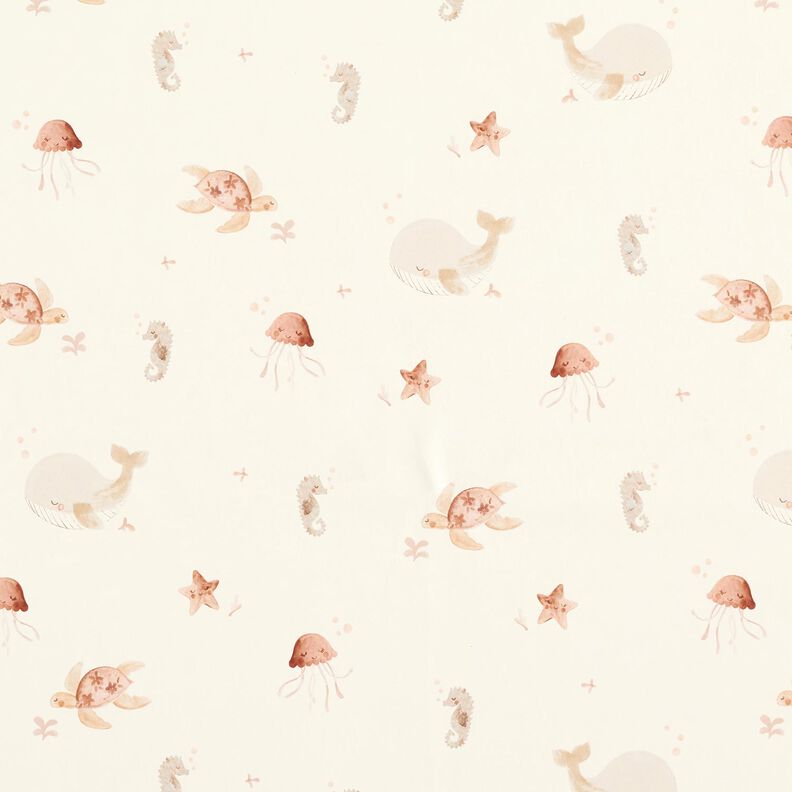Regenjasstof delicate onderwaterwereld Digitaal printen – creme,  image number 1