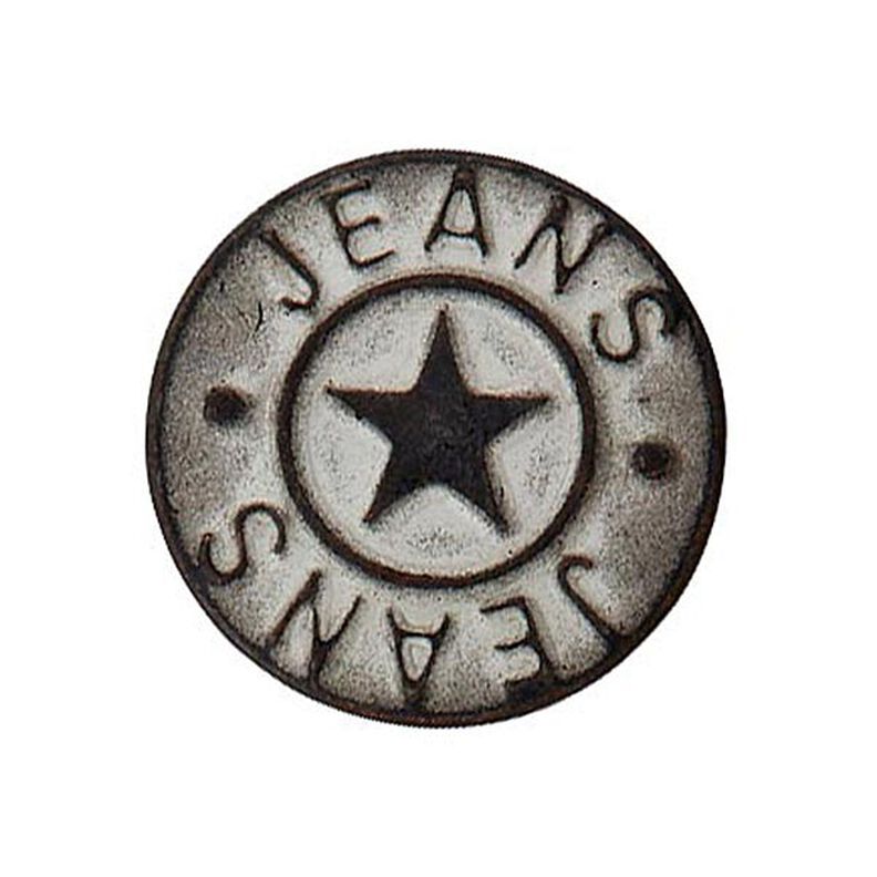 Jeanspatentknoop Ster – oudoudzilver metalen metalen,  image number 1