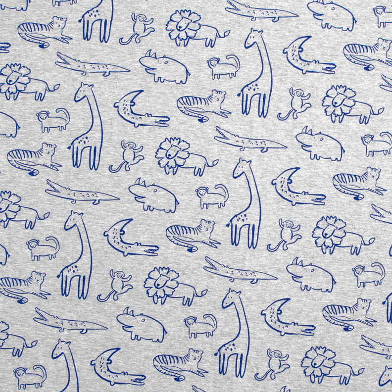 Sweatshirt Safaridieren | by Poppy – zilvergrijs/koningsblauw,  image number 1