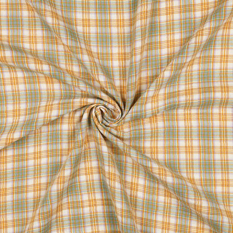 Mousseline/dubbel gehaakte stoffen Ruit| Poppy Fabrics – currygeel/salie,  image number 3