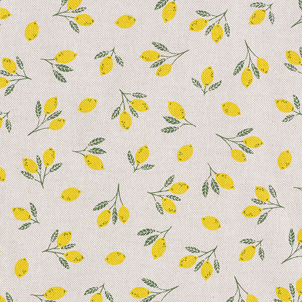 Decostof half panama mini citroenen – geel/natuur,  image number 1