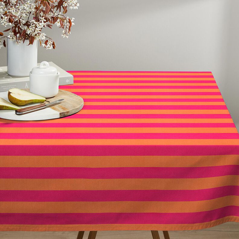 Decostof Half panama Blokstrepen – intens roze/oranje,  image number 9