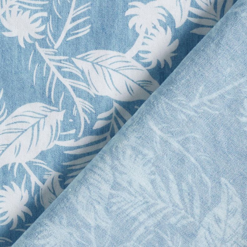 Katoenen chambray palmbomen – lichtblauw/ivoor,  image number 4