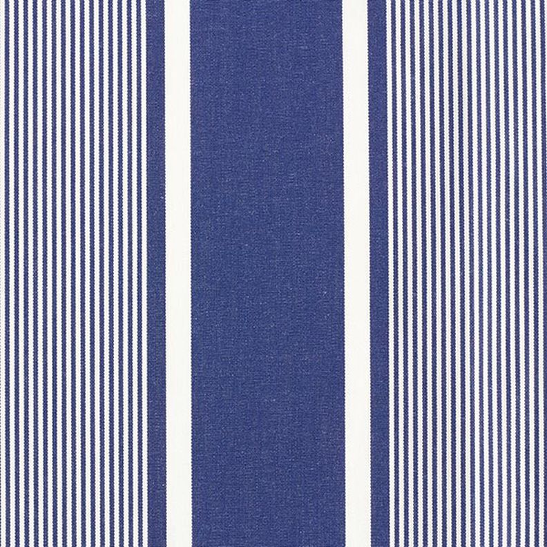 Outdoorstof Canvas Strepen – marineblauw/wit,  image number 1