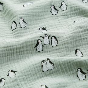 Mousseline/dubbel gehaakte stoffen blije pinguïns – riet, 