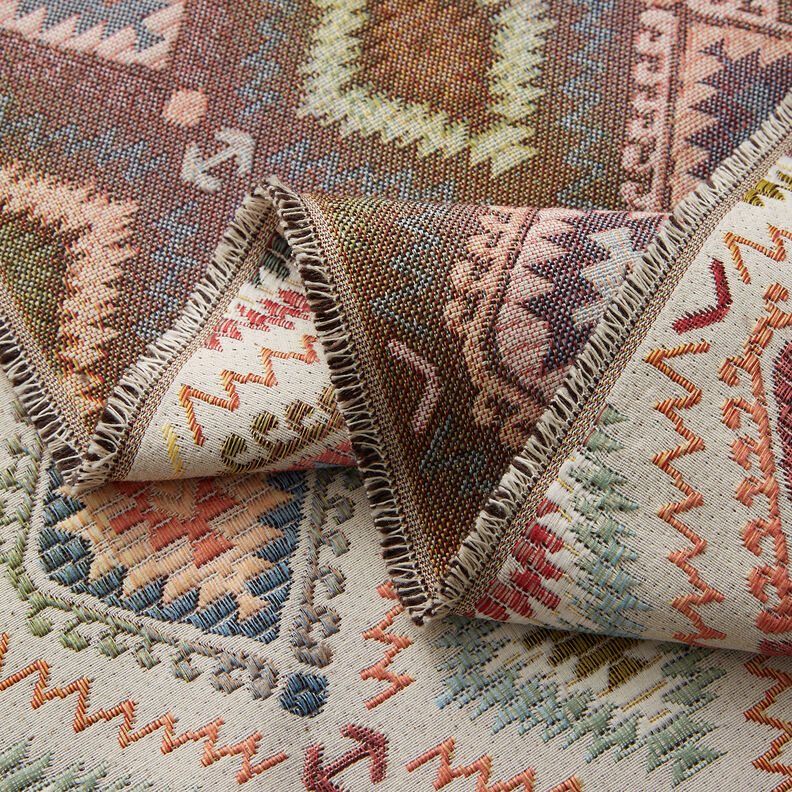 Decostof Jacquard Indiaas tapijt – lichtbeige,  image number 3