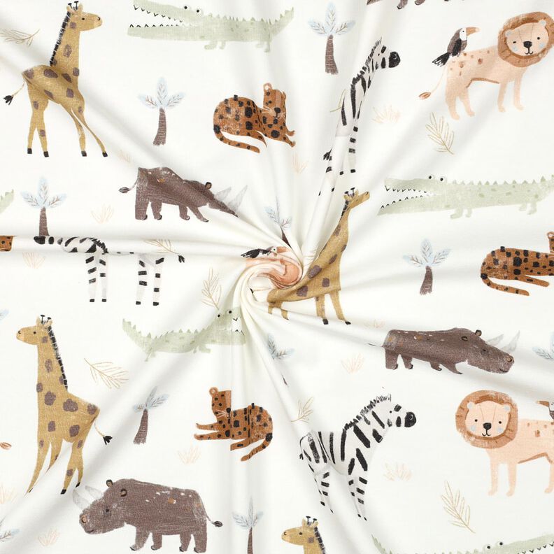Katoenjersey Steppedier Digitaal printen | Poppy Fabrics – ivoor/donkerbruin,  image number 3