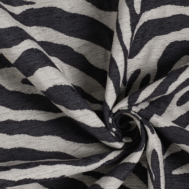 Bekledingsstof Jacquard Zebra – zwart/grijs, image number 3