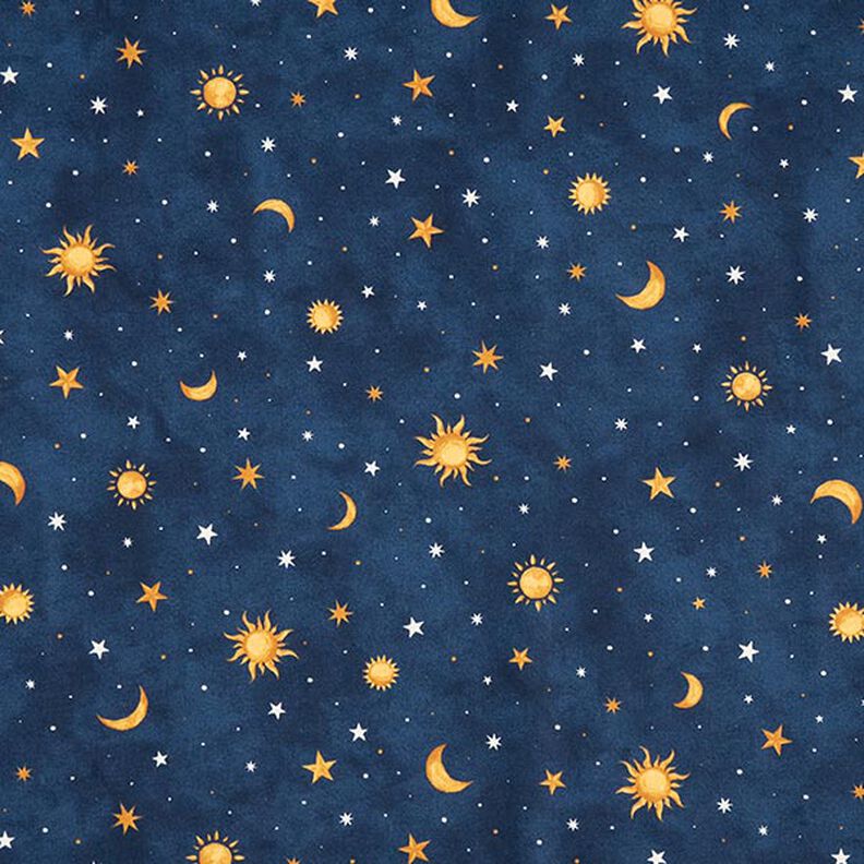 Decostof Glow-in-the-dark nachtelijke hemel – goud/marineblauw,  image number 11