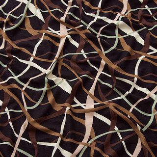 Viscosejersey verwarde draden – zwart/bruin, 