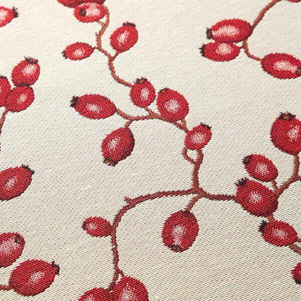 Decostof Gobelin Rozenbottels – lichtbeige/rood, image number 10