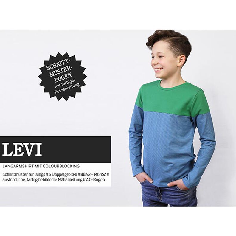 LEVI - shirt met lange mouwen en colourblocking, Studio Schnittreif  | 86 - 152,  image number 1