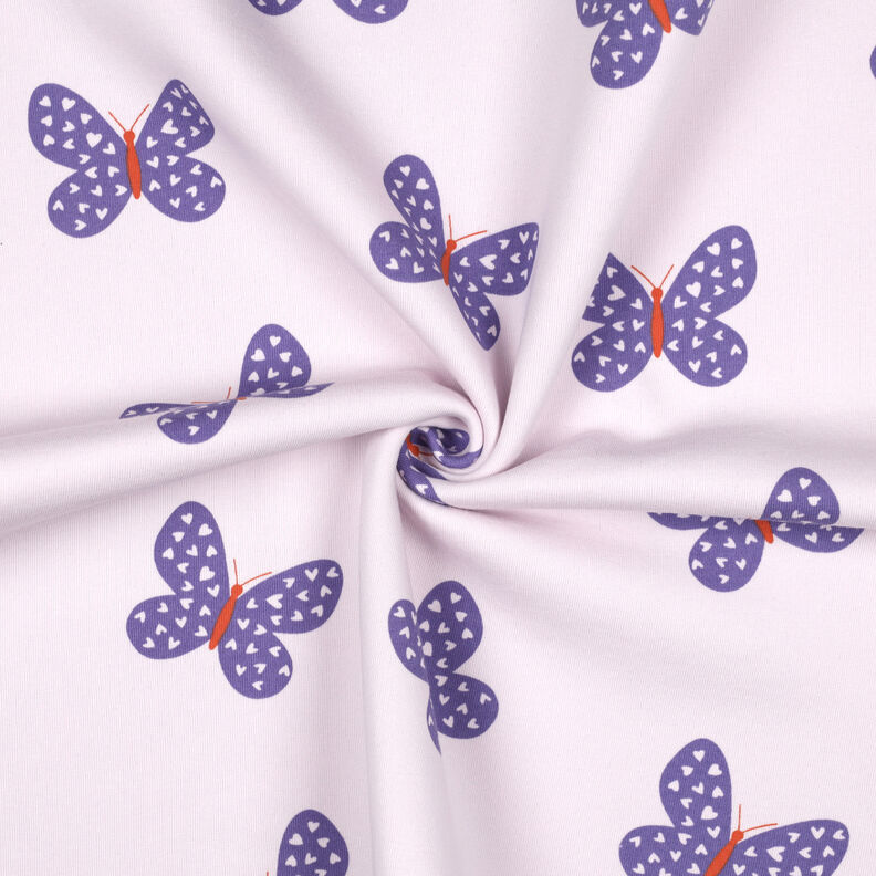 Sweatshirt geruwd Grote vlinders | Poppy Fabrics – pastellila/blauwlila,  image number 3