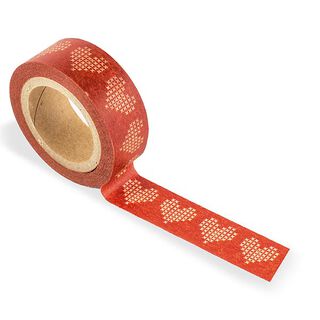 Washi-tape Harten [ 15 mm / 10 m ] – rood, 
