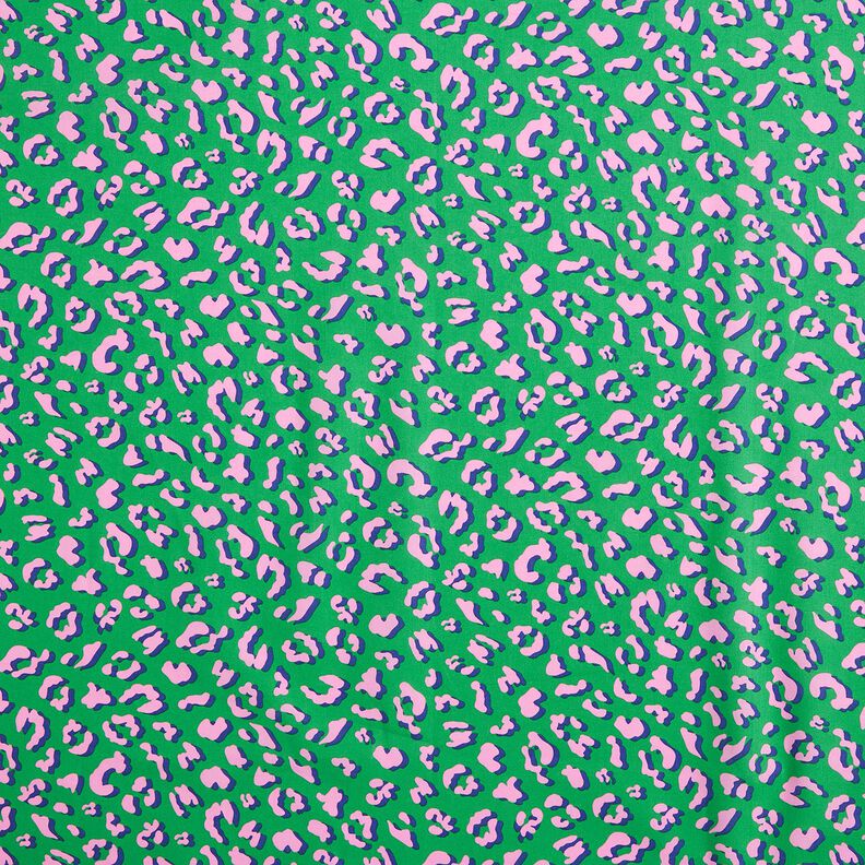 Gecoate katoen abstracte Leeuw | Poppy Fabrics – groen/roze, image number 1