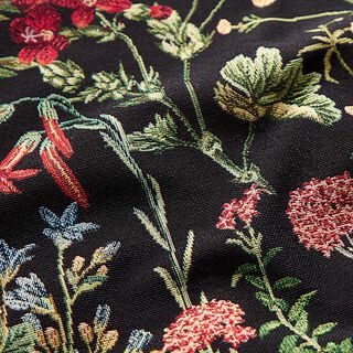 Decostof Gobelin Bloemenweide – zwart, 