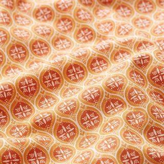 Katoen cretonne Tegel ornamenten – oranje/geeloranje, 