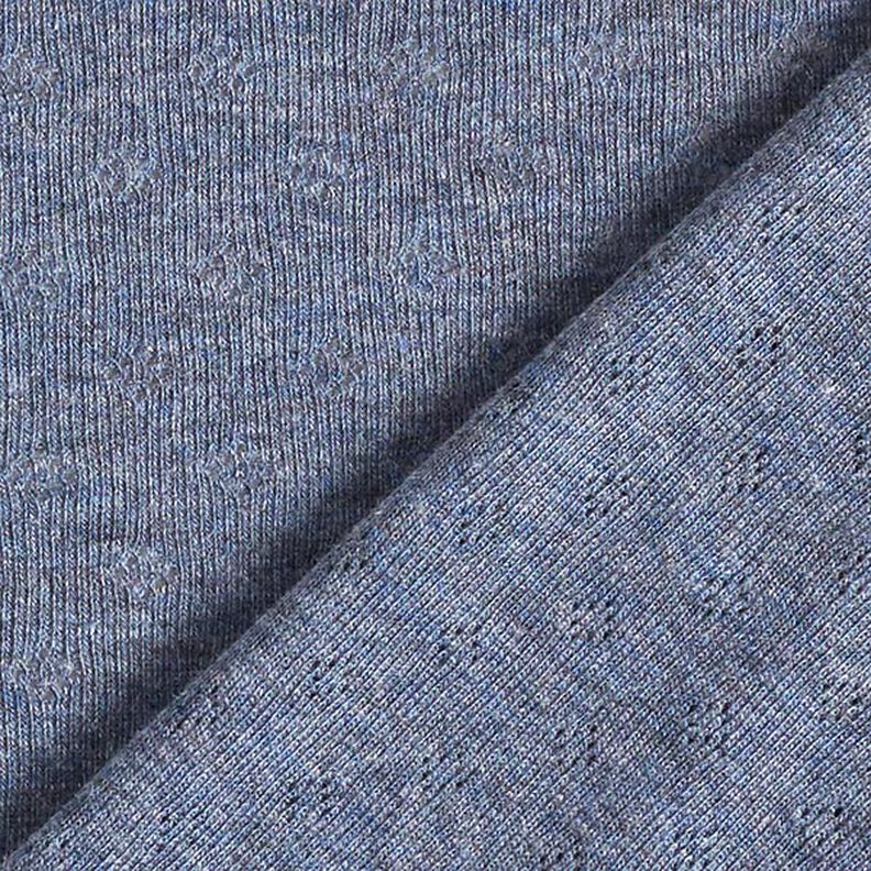 Fijngebreide jersey met gaatjesmotief Melange – jeansblauw,  image number 4