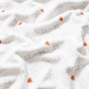 Gezellige fleece Ruiten en harten – ivoor/koper, 