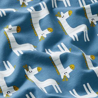 Biologische katoenjersey Giraffen – jeansblauw, 