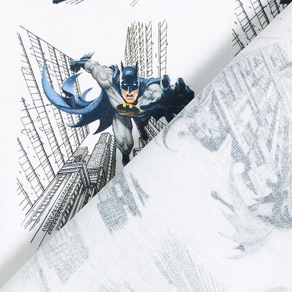 Cretonne Licentiestof Batman in de straten van Gotham City | DC Comics – wit, image number 4