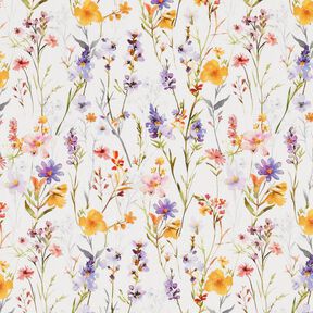 Decostof Katoenkeper Wilde bloemen – ivoor/lila, 