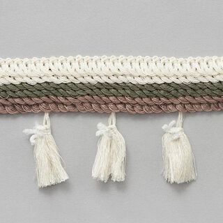 Kwastenband [ 30 mm ] – ecru/bruin, 