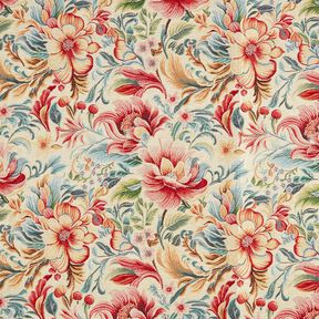 Decostof Gobelin prachtige bloemen – lichtbeige/rood, 