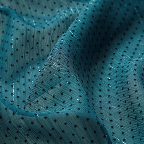 Chiffon glitterstrepen en stippen – petroleum, 