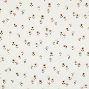 Katoenjersey Schattige bloemen Digitaal printen | Poppy Fabrics – ivoor/karamel, 