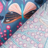 Katoenen stof Cretonne Vlinders en bloemen – blauwgrijs/pink,  thumbnail number 4