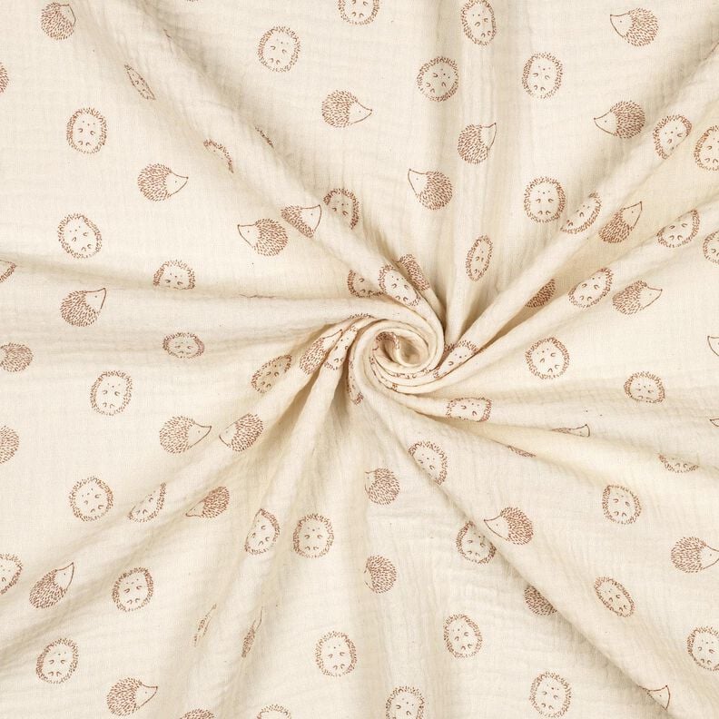 Mousseline/dubbel gehaakte stoffen Egels | Poppy Fabrics – natuur/lichtbruin,  image number 3