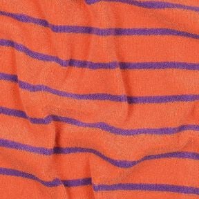 Badstof jersey Strepen | Poppy Fabrics – oranje/roodlila, 