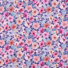 Katoenpopeline Bloemen | Poppy Fabrics – roodlila, 