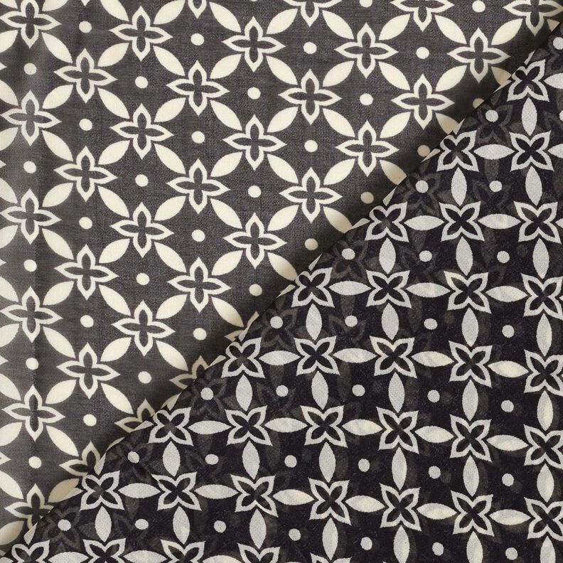 Chiffon bloemenornamenten – zwart/wit, image number 4