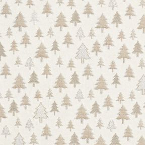 Decostof Jacquard glinsterende dennenbomen – beige/zilver, 