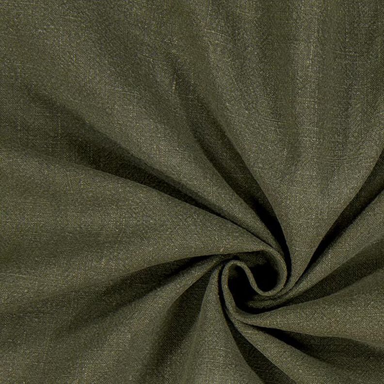 Linnen stof – voorgewassen – donkerolijf,  image number 1