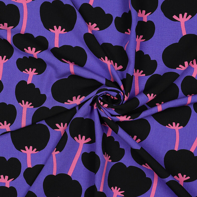 LENZING™ ECOVERO™ viscosestof Poppies | Nerida Hansen – lila/zwart,  image number 3
