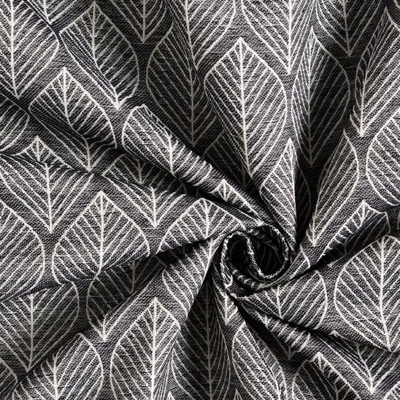 Decostof Jacquard Bladeren – anthraciet, image number 4