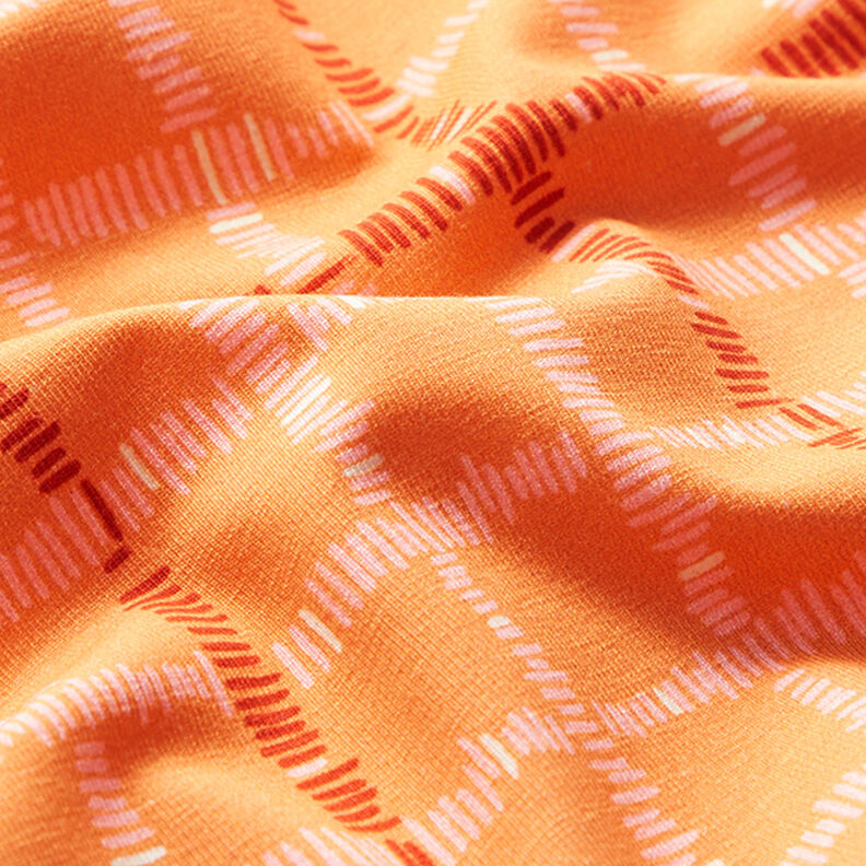 GOTS Katoenjersey Ruiten | Tula – oranje/terracotta,  image number 2