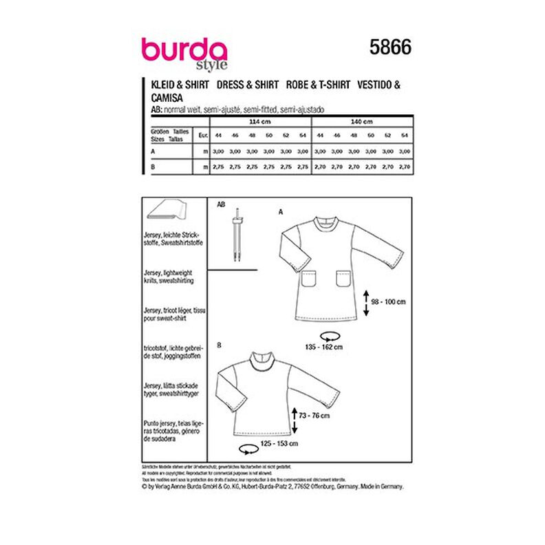 Plus-Size Jurk / Shirt | Burda 5866 | 44-54,  image number 9